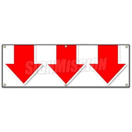 Signmission GIANT DOWN ARROW BANNER SIGN turn here sale follow directions arrived B-72 Giant Down Arrow
